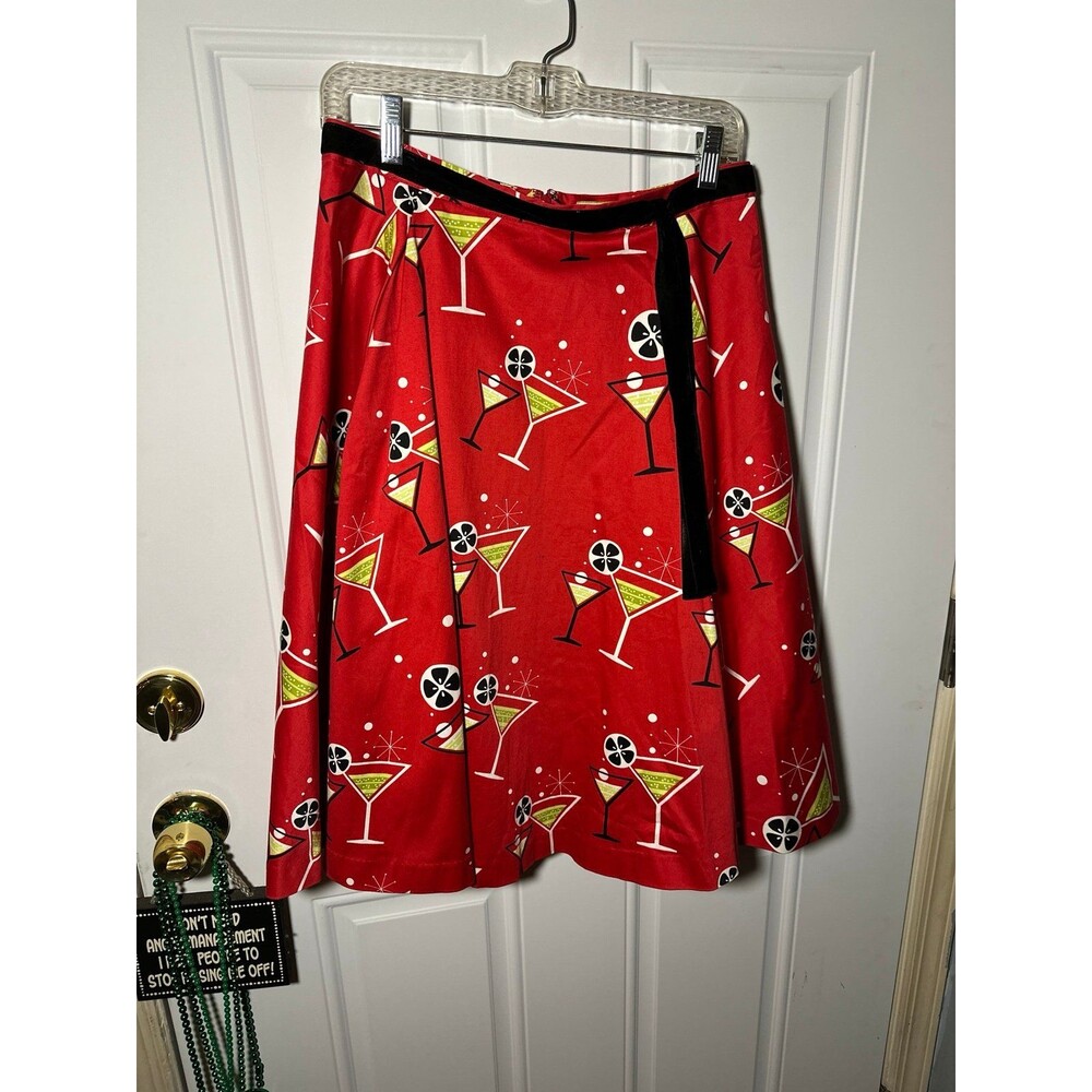 Becky and Max Red martini A line Skirt